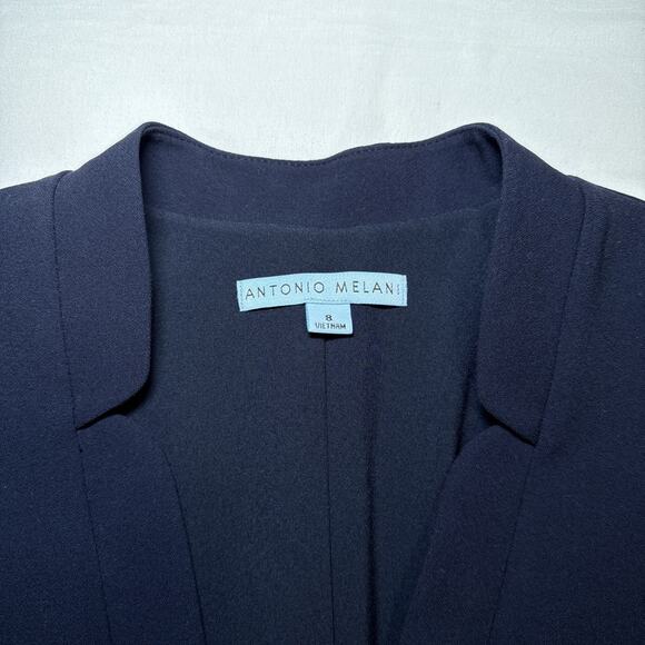 Antonio Melani Womens 8 Navy Blue 1 Button Layered Business Career Blazer EUC - Picture 2 of 15